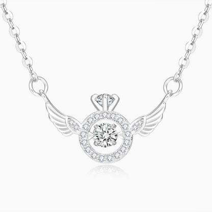 Wherever You Go, Your Angel Watches Over You Wings Necklace