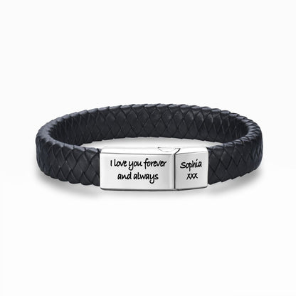 Always Be With You Men’s Personalized Message Bracelet