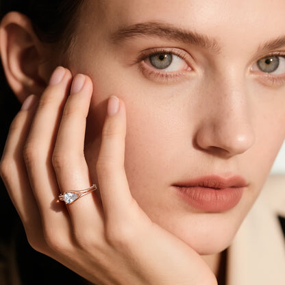 Tear of Light Healing Ring-18K Gold Plated Silver