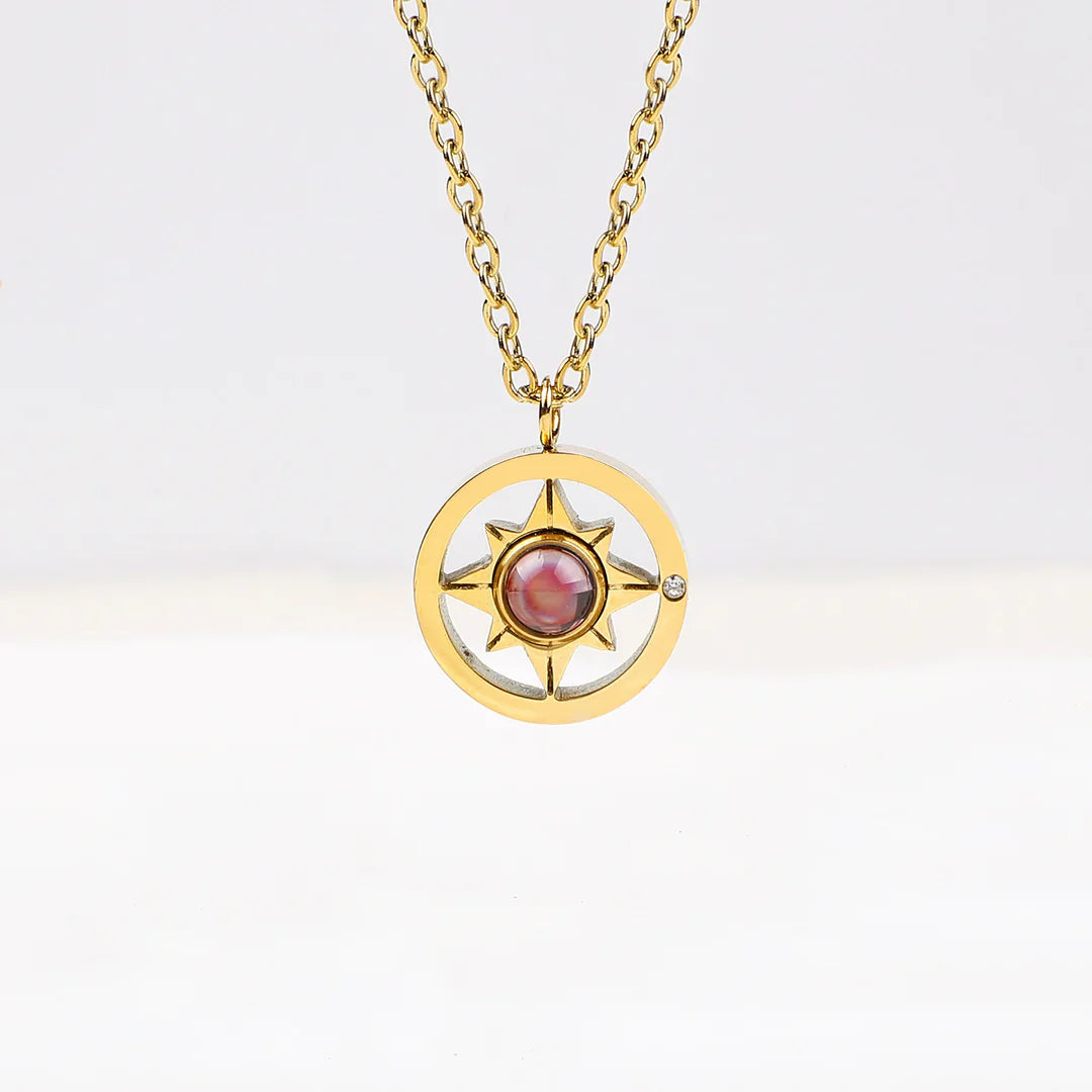 The Adventure Compass Photo Necklace