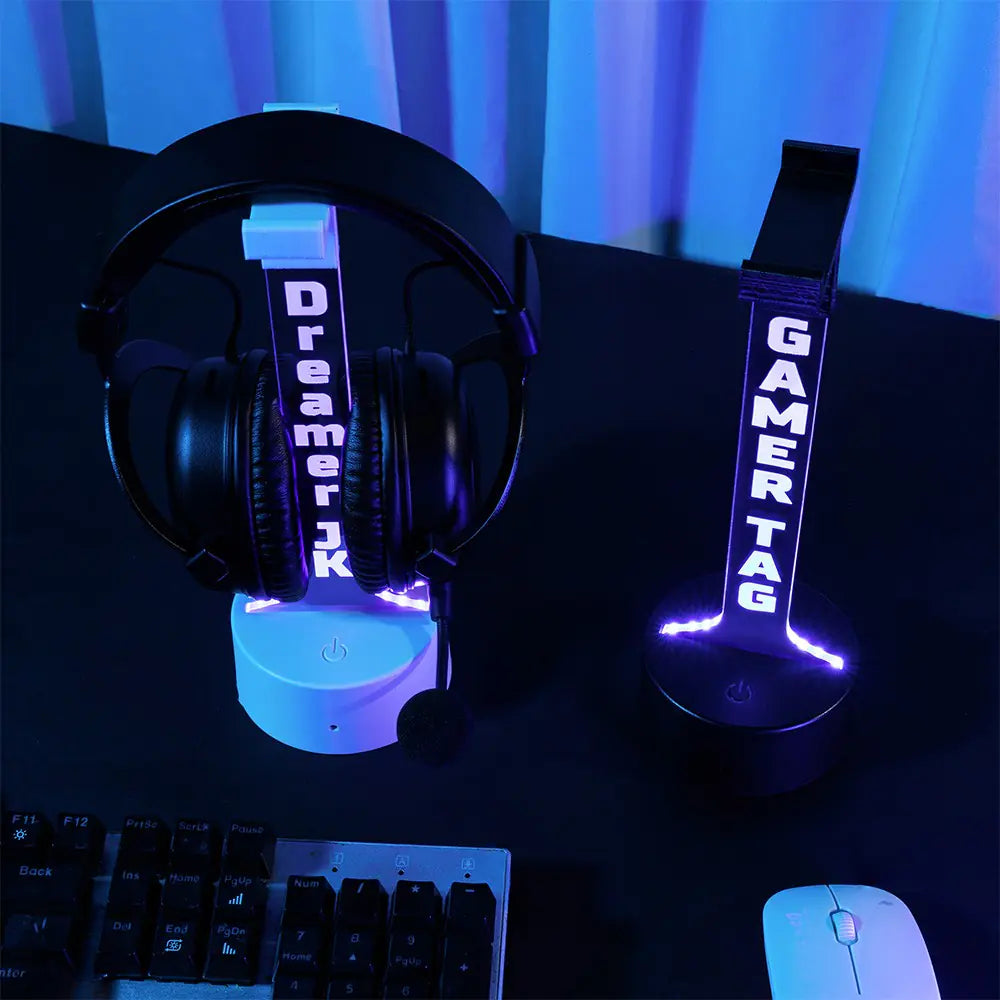 Soporte personalizado para auriculares Gamertag: regalo de San Valentín o cumpleaños para él 