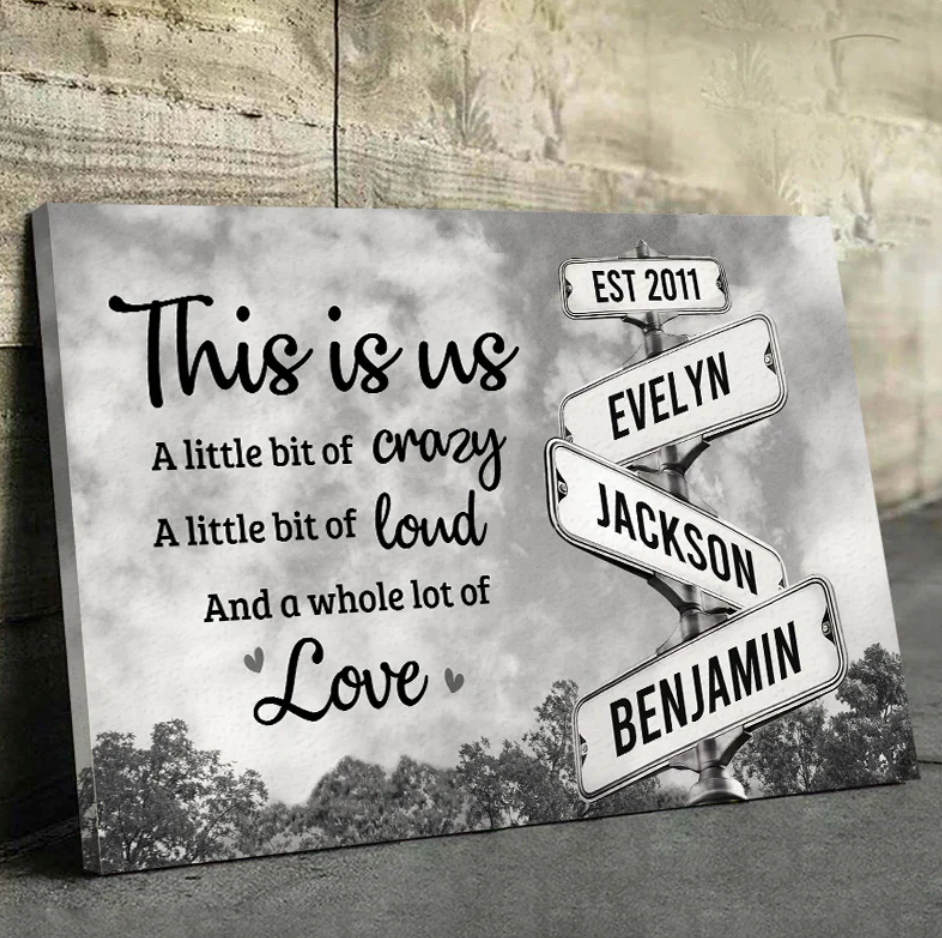 This Is Us, Full Of Love - Family Personalized Custom Horizontal Canvas