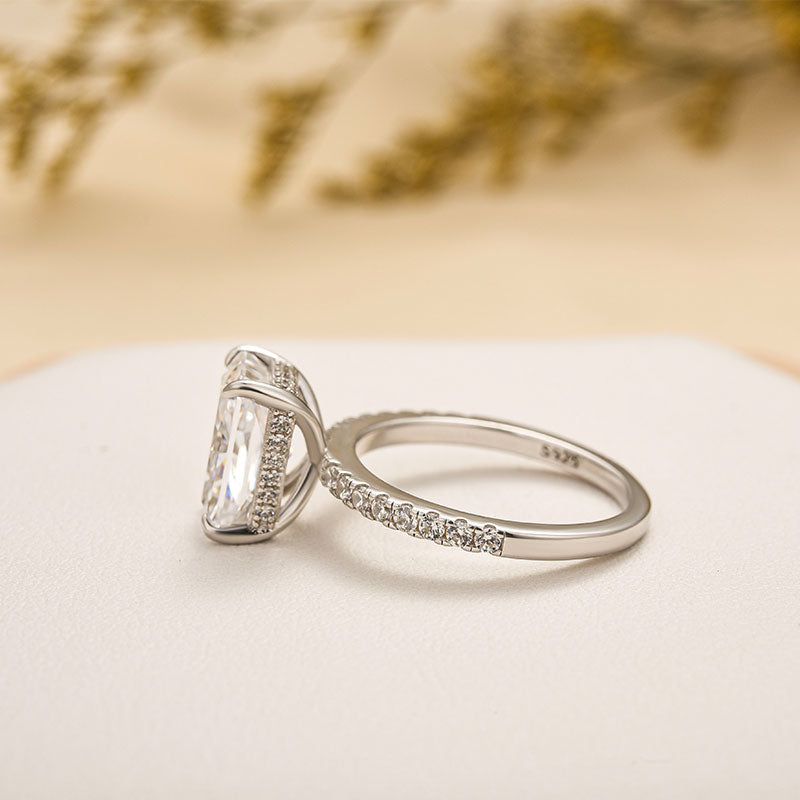 3.5Ct Elegant Radiant Cut Engagement Ring For Women In Sterling Silver