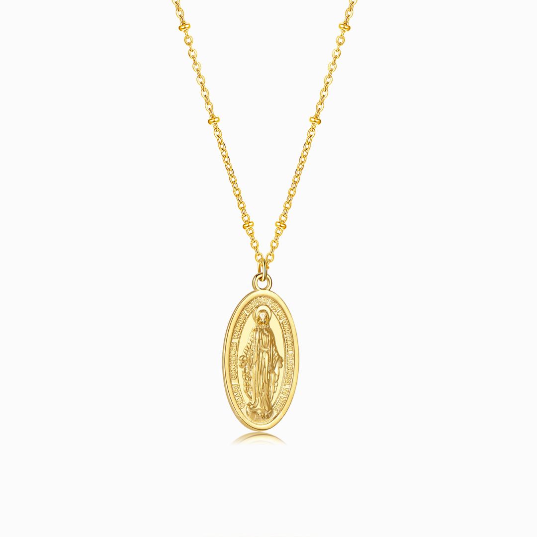 To My Granddaughter, Pray Through It Dainty Virgin Mary Necklace