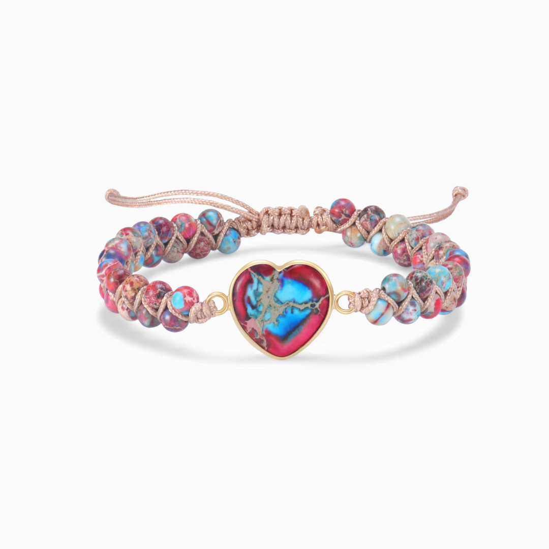 To My Best Friend, Sisters By Heart Jasper Heart Bracelet