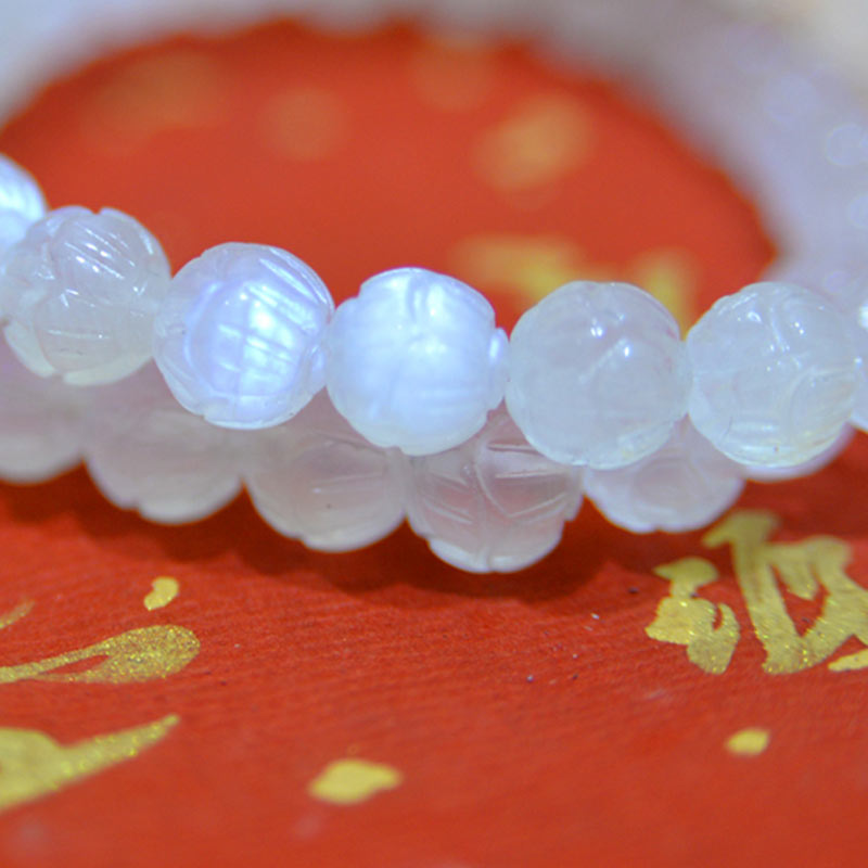 Natural Moonstone Lotus Love Bracelet