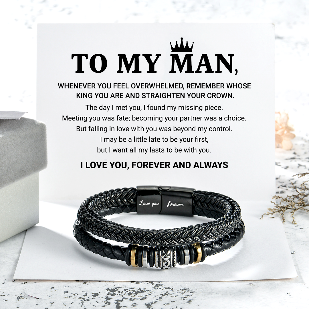 To My Man, Love You Forever and Always Double Row Bracelet