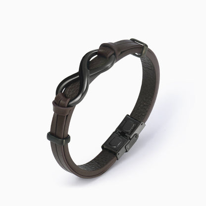 To My Man, Forever and Always Infinity Leather Thick Bracelet