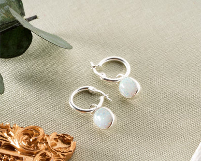 White Opal Earrings