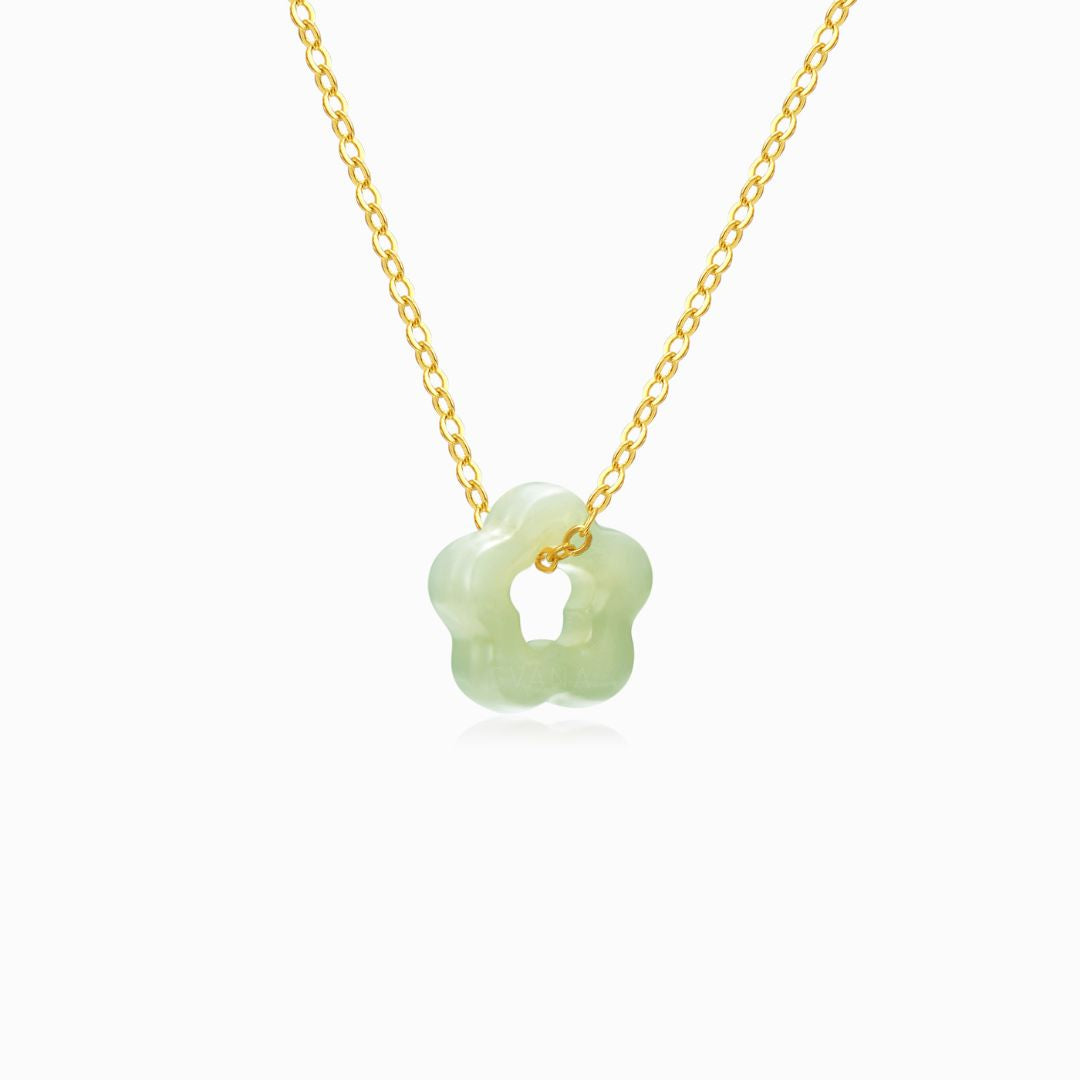 To My Granddaughter, I Am So Proud Of You Flower Jade Necklace