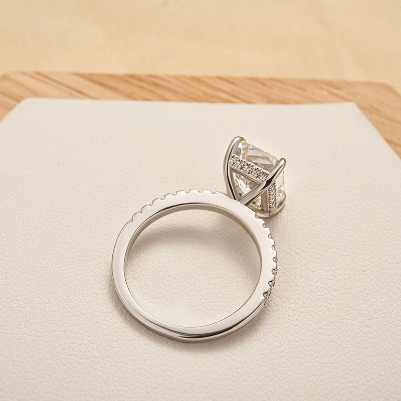 3.5Ct Elegant Radiant Cut Engagement Ring For Women In Sterling Silver