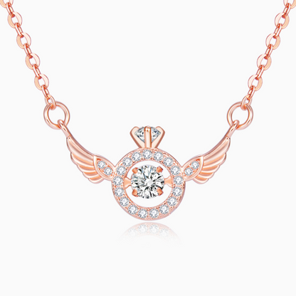 Wherever You Go, Your Angel Watches Over You Wings Necklace