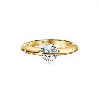 18K Gold Stellar Rotatable Diamond S925 Ring For Her/Him