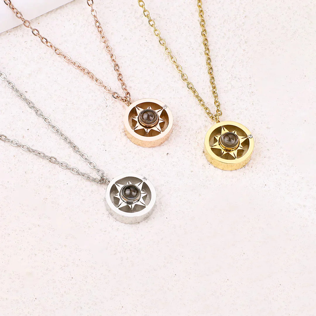 The Adventure Compass Photo Necklace