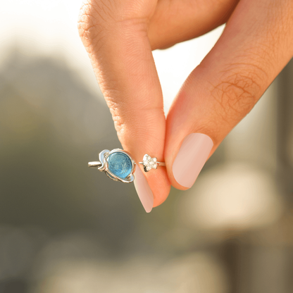 Anillo giratorio para aliviar el estrés, estrella y luna, para mi hija