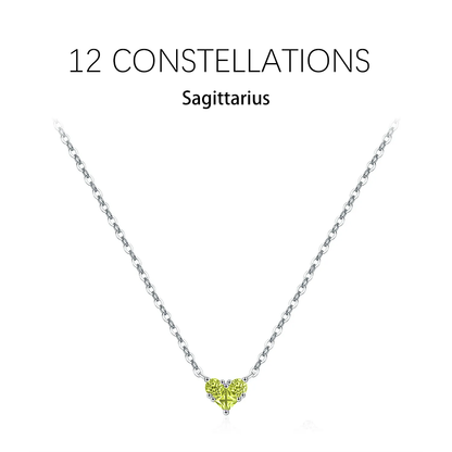 Zodiac Heart 925 Silver Necklace
