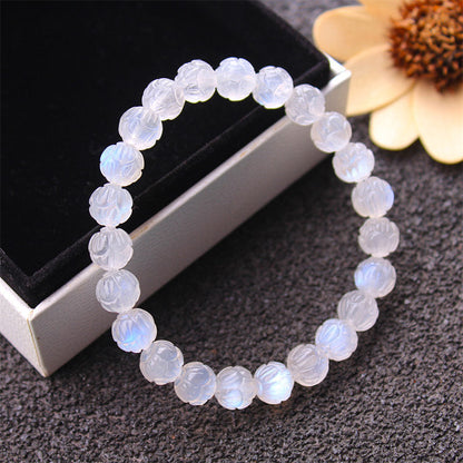 Natural Moonstone Lotus Love Bracelet