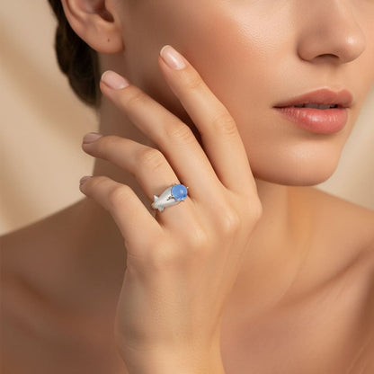 S925 Sterling Silver Dolphin Ring