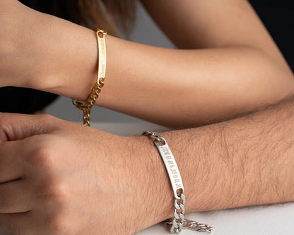 Personalized Couple Bracelets Set-Valentine's Day Or Birthday Gift For Her Him