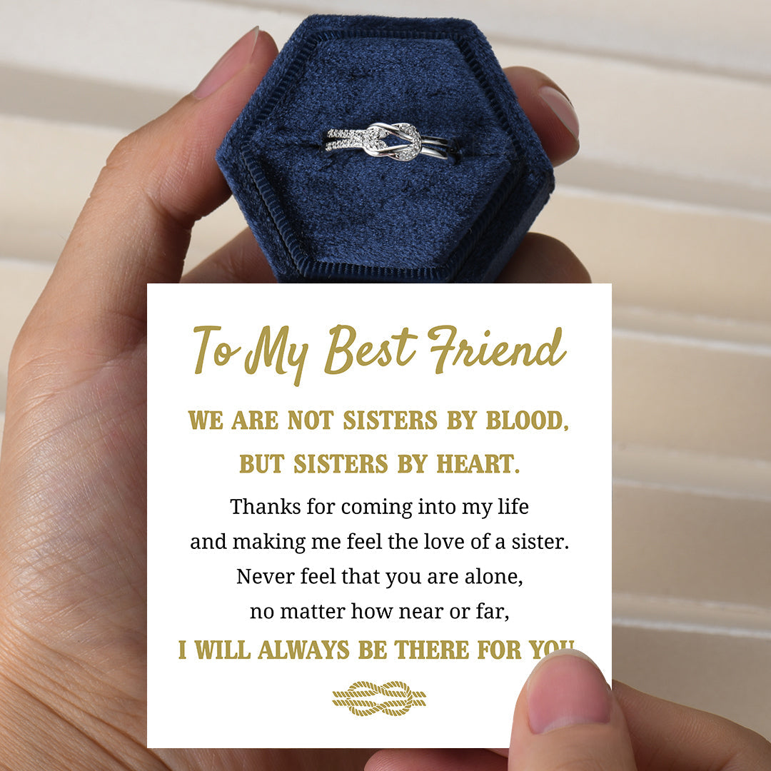 To My Best Friend 'Sisters By Heart' Knot Ring