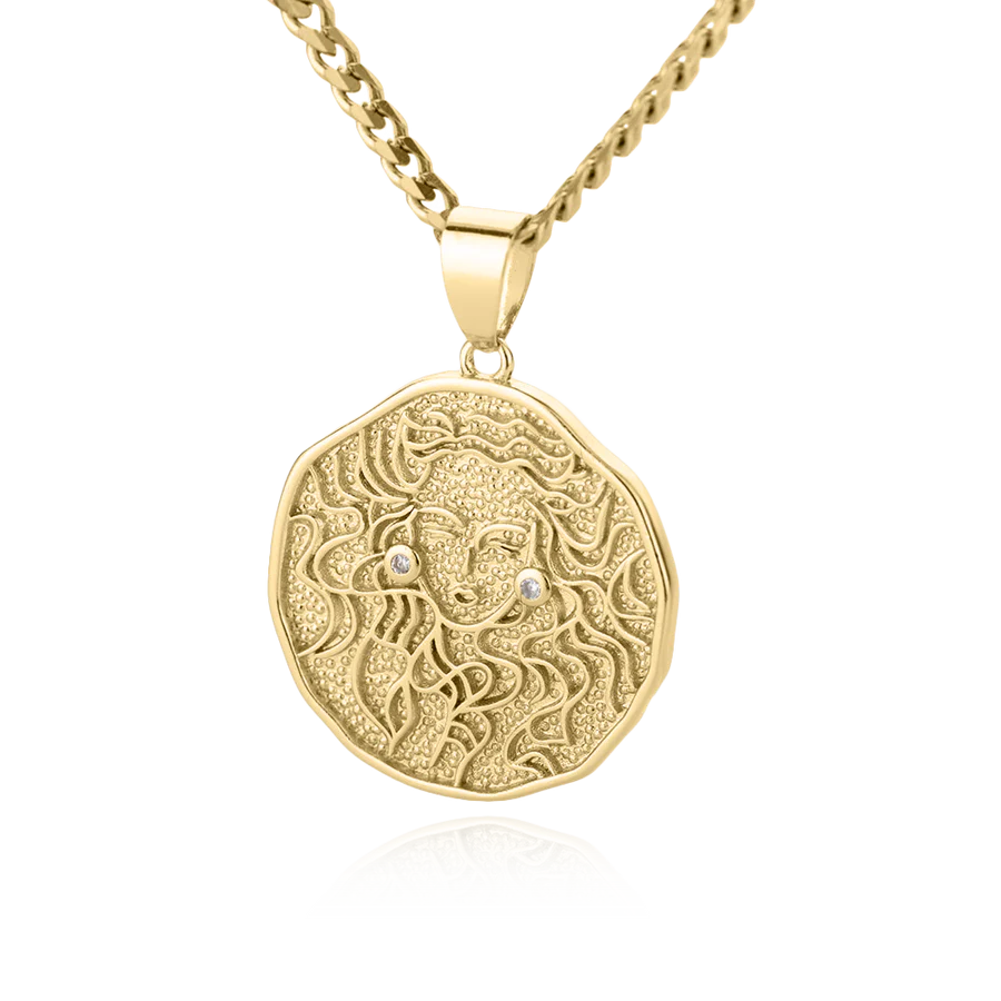 Collar con colgante de moneda con signo astrológico: regalo de San Valentín o cumpleaños para ella 