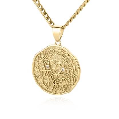 Collar con colgante de moneda con signo astrológico: regalo de San Valentín o cumpleaños para ella 