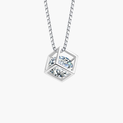 Birthstone Cube Pendant Necklace
