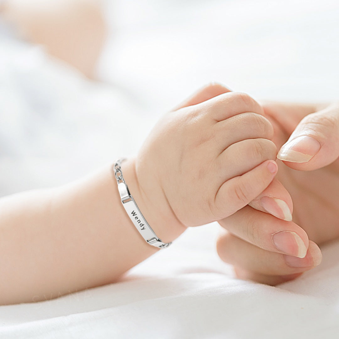 Para mi hija, siempre estaré contigo pulsera personalizada con nombre de bebé