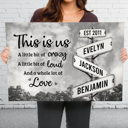 This Is Us, Full Of Love - Family Personalized Custom Horizontal Canvas