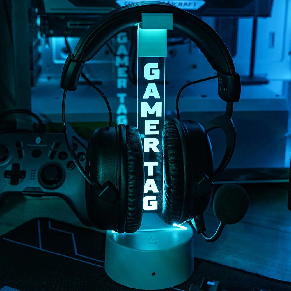 Soporte personalizado para auriculares Gamertag: regalo de San Valentín o cumpleaños para él 