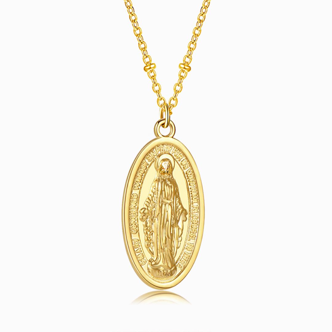 To My Granddaughter, Pray Through It Dainty Virgin Mary Necklace