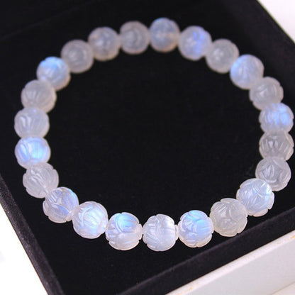 Natural Moonstone Lotus Love Bracelet