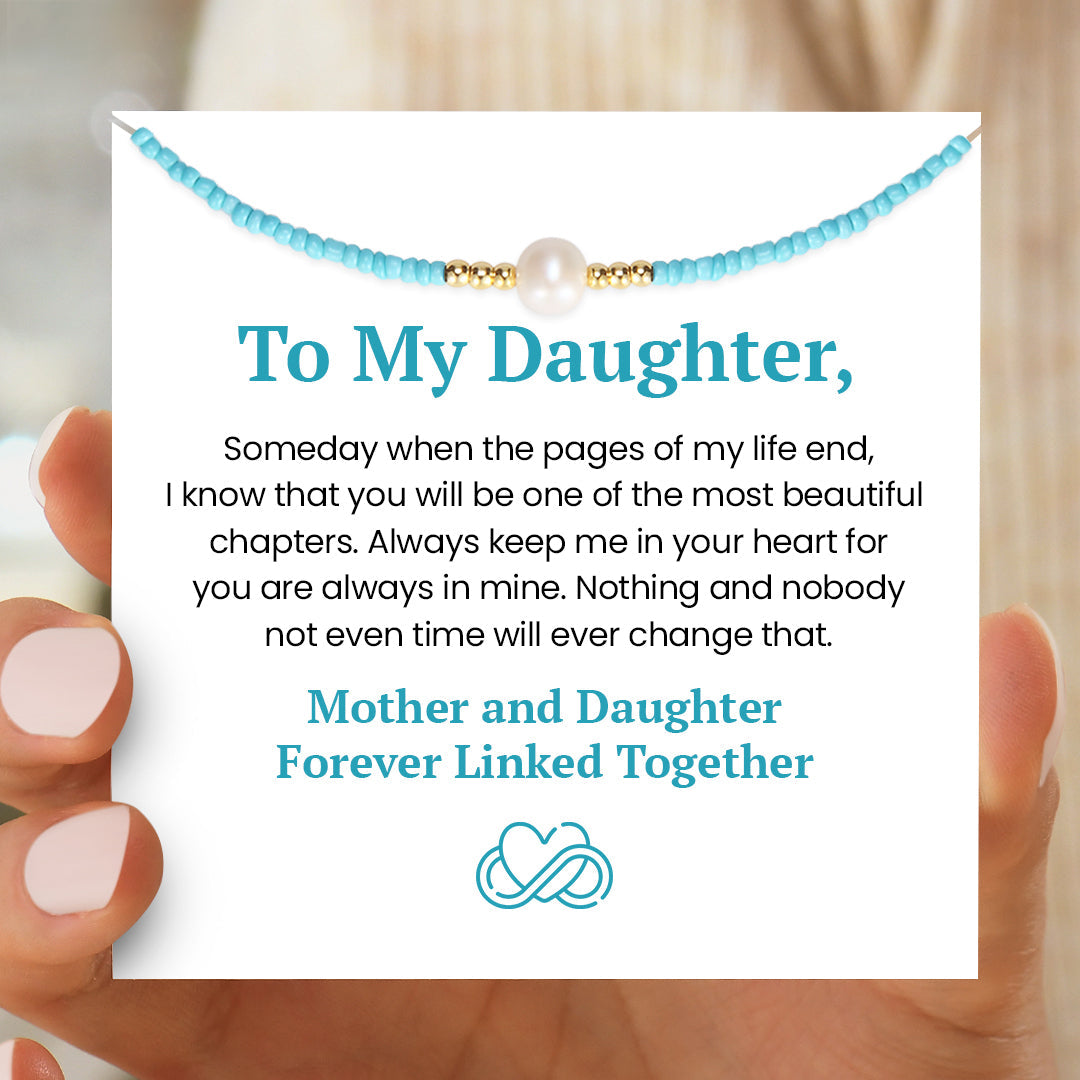 To My Daughter Forever Linked Together Freshwater Pearl Necklace