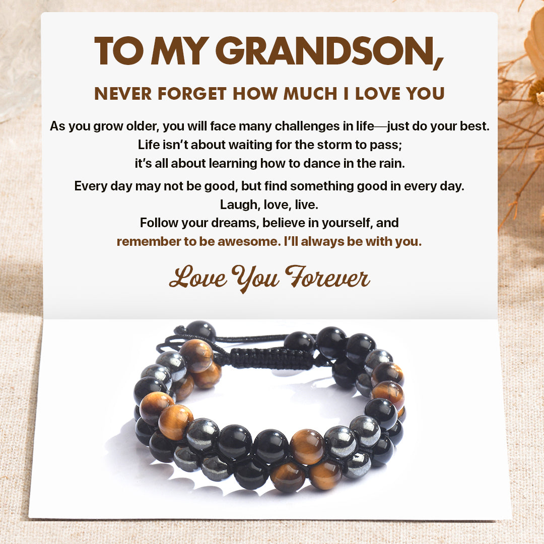 To My Grandson, Love You Forever Triple Protection Bracelet