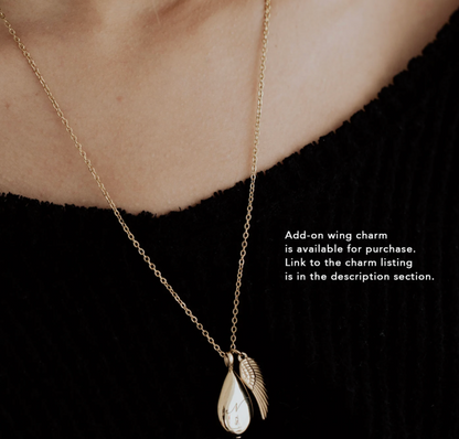 Personalized Teardrop Urn Necklace Pendant for Ashes Cremation Jewelry