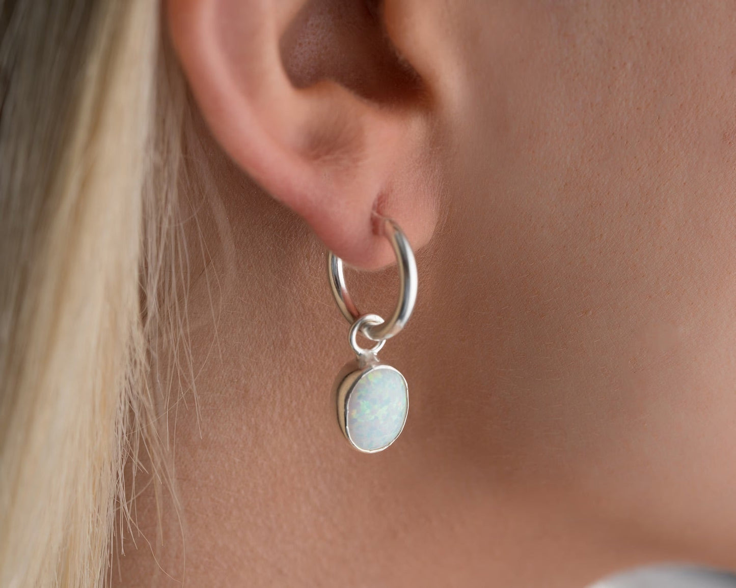 White Opal Earrings