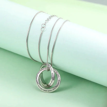 Personalized Family Stacked Circle Name Necklace