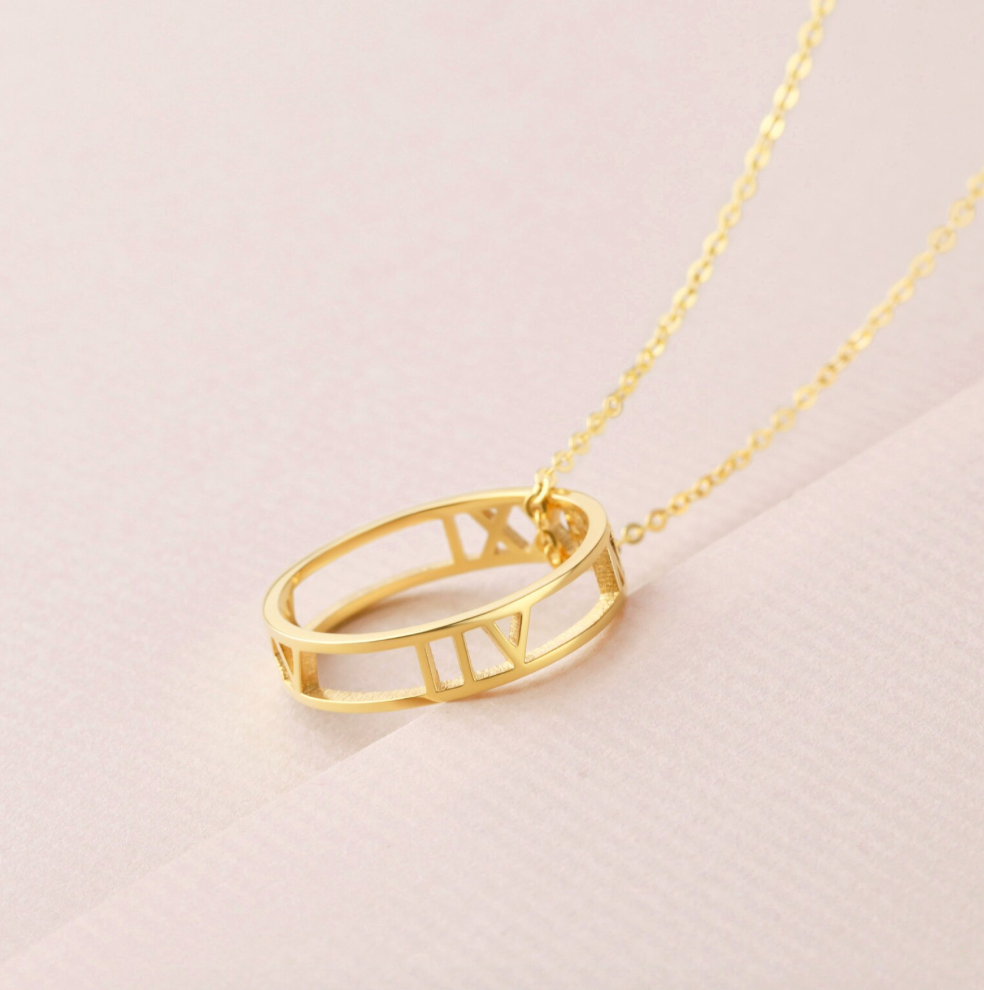 Personalized Roman Numerals Necklace