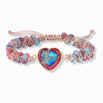 Eres mi nieta en el corazón Pulsera de corazón de jaspe