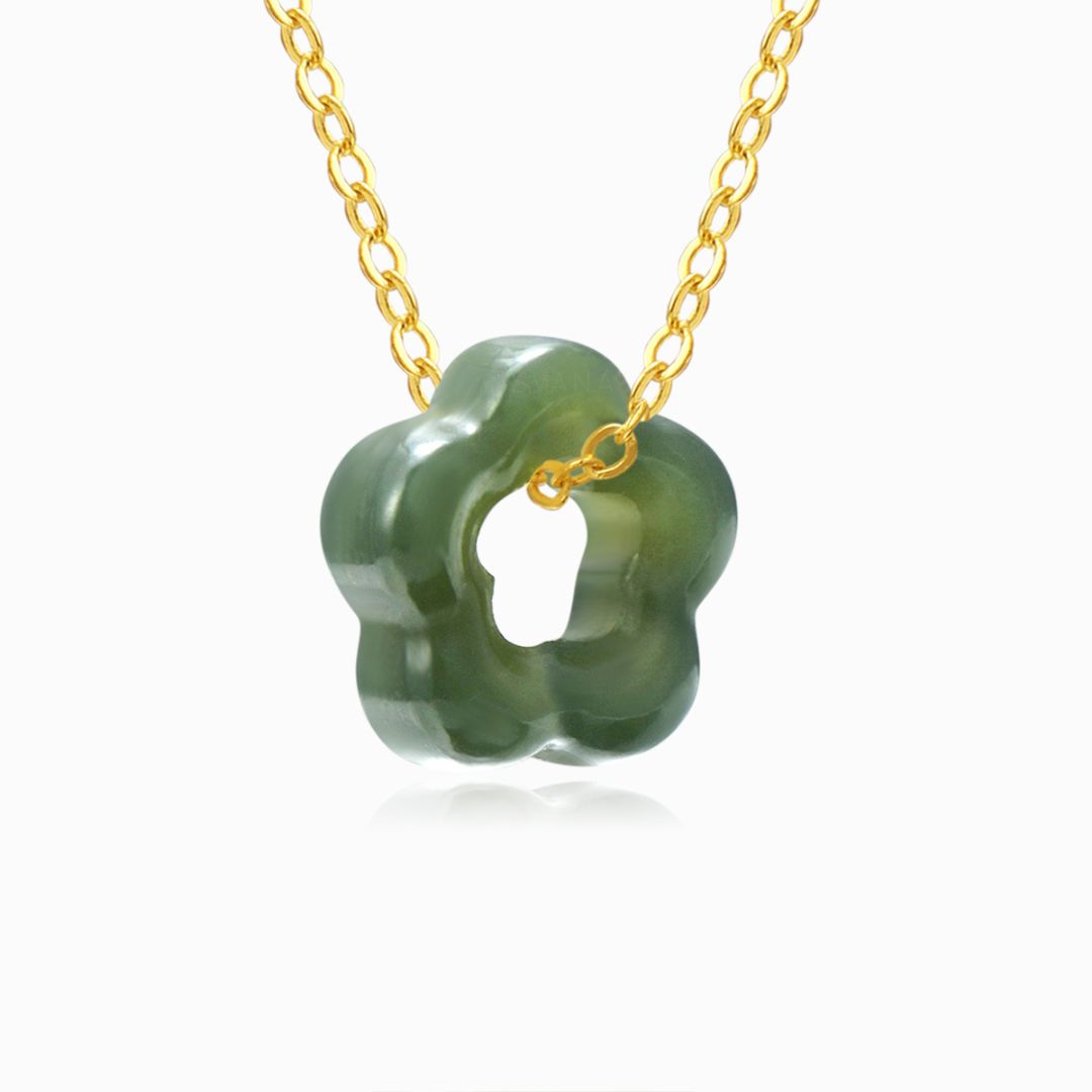 To My Granddaughter, I Am So Proud Of You Flower Jade Necklace