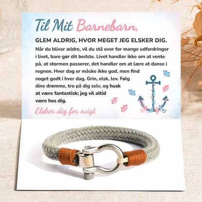 Til Mit Barnebarn, Jeg Vil Altid Være Hos Dig Omega Gråt Nautisk Armbånd