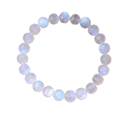 Natural Moonstone Lotus Love Bracelet