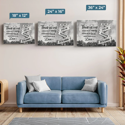 This Is Us, Full Of Love - Family Personalized Custom Horizontal Canvas