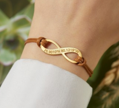 Koordinaten-Lederarmband|Valentinstagsgeschenk für Sie und Ihn 