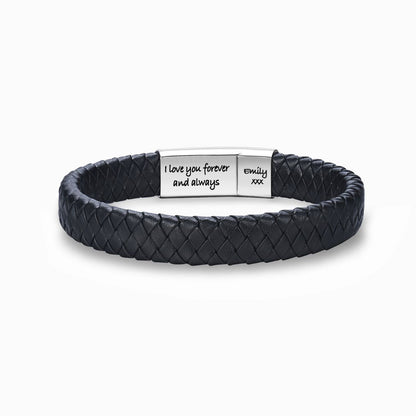 Always Be With You Men’s Personalized Message Bracelet