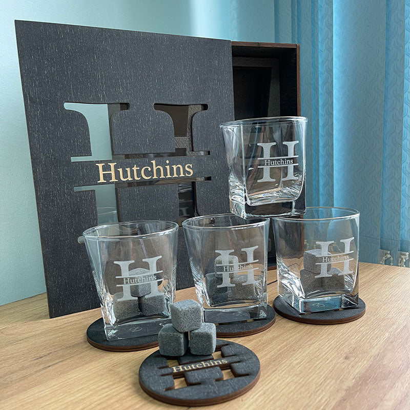 Personalisiertes Whiskygläser-Set, Whisky-Trinkgläser-Geschenk - Valentinstags- oder Geburtstagsgeschenk für Ihn 