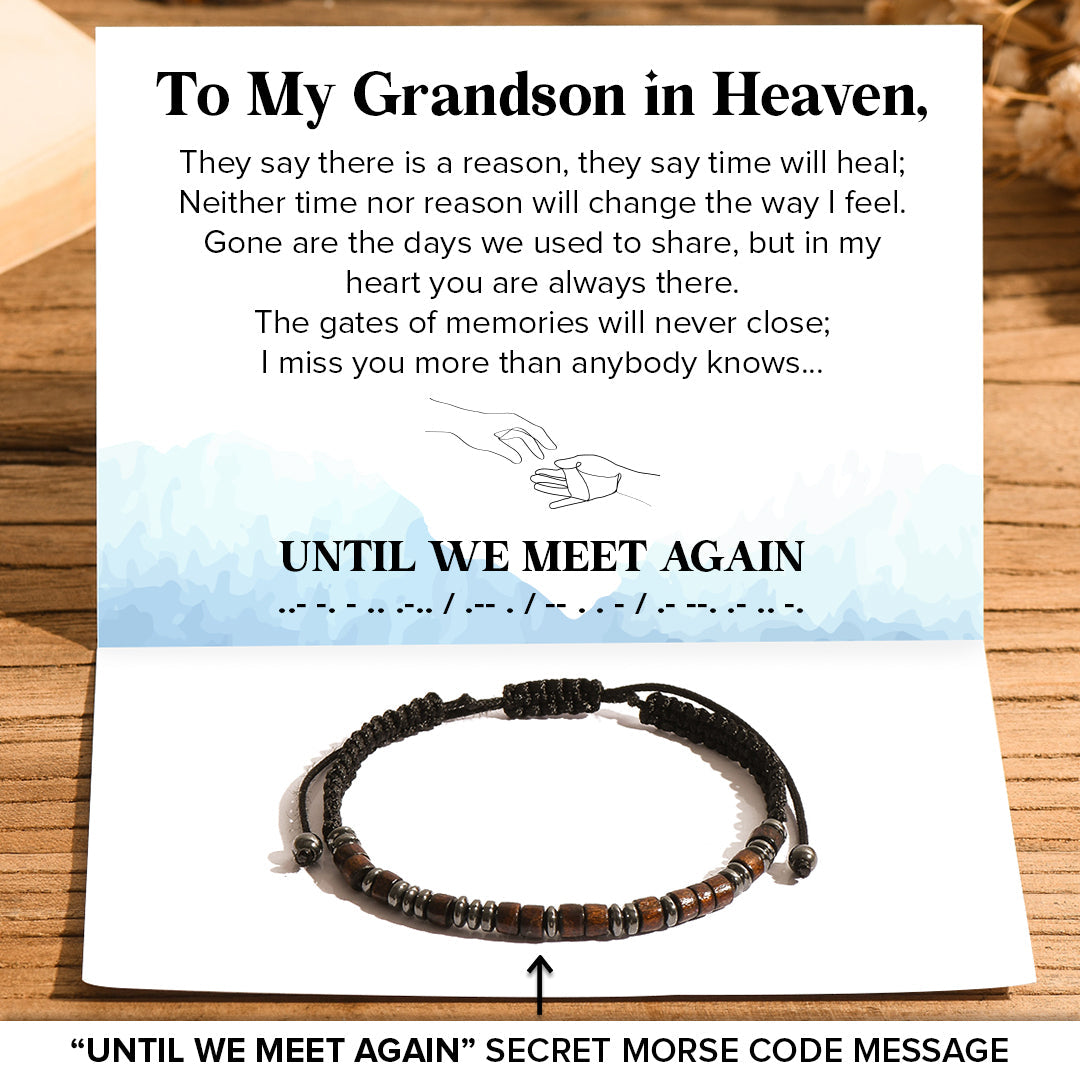 To My Grandson in Heaven Memorial Morse Code Bracelet