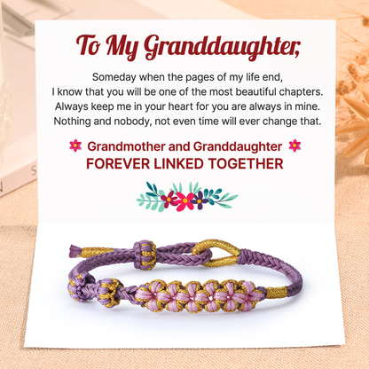 "Grandmother and Granddaughter Forever Linked Together" Blossom Knot Bracelet