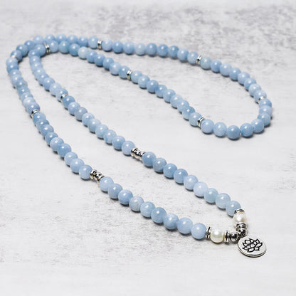 108 Mala Beads Aquamarine Healing Bracelet