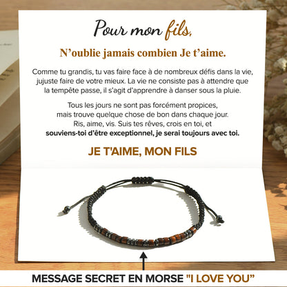 Pour mon fils, le pulsera morse «Je t'aime»